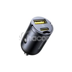 Baseus Tiny Star Mini Nab�ja�ka do Auta USB-A/USB-C 30W Cosmic Black 6932172677206
