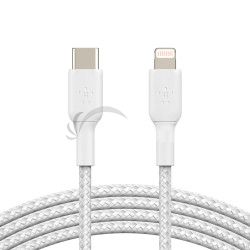BELKIN kabel oplietan USB-C - Lightning, 1m, biely CAA004bt1MWH