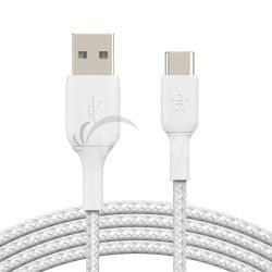 BELKIN kabel oplietan USB-C - USB-A, 1m, biely CAB002bt1MWH