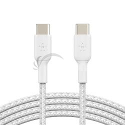 BELKIN kabel oplietan USB-C - USB-C, 1m, biely CAB004bt1MWH