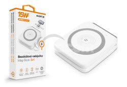 Bezdrtov nabjaka ALIGATOR Mag-Book 2v1, uren pre MagSafe a nabjanie Apple Watch, 15W, biela AMS02WT