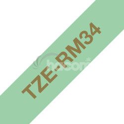 Brother TZE-RM34 zlat na mentol.zelen, 12 mm, textiln pska TZERM34