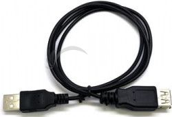 C-TECH USB AA 1,8m 2.0 predlžovací, čierny CB-USB2AA-18-B