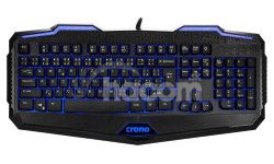 Crono CK2110 - herní klávesnice se 3 barvami podsvětlení , USB, CZ / SK, černá CK2110