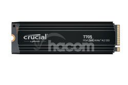 Crucial T705 2TB PCIe Gen5 NVMe M.2 SSD heatsink CT2000T705SSD5