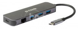 D-Link 5-in-1 USB-C Hub with Gigabit Ethernet/Power Delivery DUB-2334