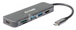 D-Link 6-in-1 USB-C Hub with HDMI / Card Reader / Power Delivery DUB-M610