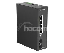 D-Link DIS-100G-06 6-Port Gigabit Industrial Unmanaged Switch with 2 x SFP Ports DIS-100G-06
