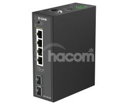 D-Link DIS-210G-06P 6-port Gigabit Industrial PoE+ Smart Managed Switch with 2 x SFP Ports DIS-210G-06P