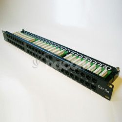 DATACOM Patch panel 48p. Cat5e 1U BK 8x6p. Modul, UTP, 19 " 3004