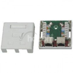 DATACOM STP dvojzsuvka nad omietku Cat5e 2 x RJ45 2316