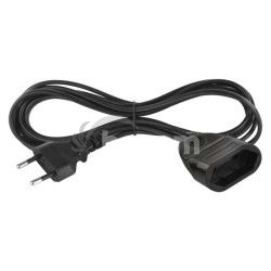 Dvoj�ilov� pohybliv� pr�vod 3 m / 1 z�suvka / �ierny / PVC / 0,75 mm2 PC01303