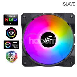 EVOLVEO 12FSB, ventil�tor, 120mm, 4pin molex, ARGB, slave, �ierny RGBFAN12FSB