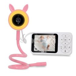 EVOLVEO Baby Monitor N35, d�tsk� ch�va s kamerou, VOX, teplomer, no�n� videnie, RGB svetlo, Ru�ov� CAM-35P