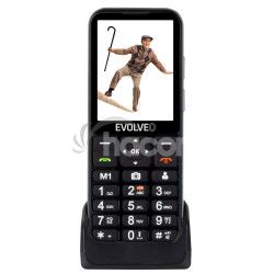 EVOLVEO EasyPhone LT, mobilný telefón pre seniorov s nabíjacím stojanom (èierna farba) EP-880-LTB