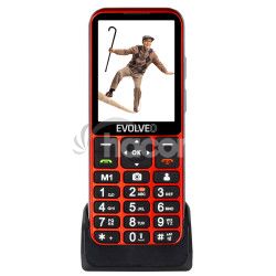 EVOLVEO EasyPhone LT, mobiln telefn pre seniorov s nabjacm stojanom (erven farba) EP-880-LTR