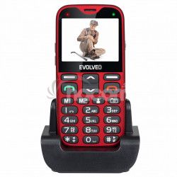 EVOLVEO EasyPhone XG, mobilný telefón pre seniorov s nabíjacím stojanom (červená farba) EP-650-XGR