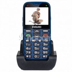 EVOLVEO EasyPhone XG, mobilný telefón pre seniorov s nabíjacím stojanom (modrá farba) EP-650-XGL