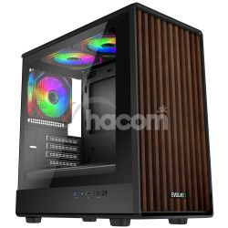 EVOLVEO Panthera, mATX/3x ARGB 120/drevo+sklo PANTHERA-BK-3