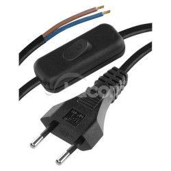 Flexo nra PVC 2 0,75mm2 s vypnaom, 3m, ierna S09273