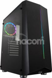 FSP / Fortron ATX Midi Tower CMT151 Black, priehadn bonice, 1 x A. RGB LED 120 mm ventiltor POC0000110