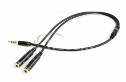 GEMBIRD 3,5 mm jack audio + mikrofn redukcia, 20 cm, 2xF / M, 4pin CCA-417M