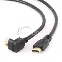 GEMBIRD kábel HDMI-HDMI 1,8m, 1.4, M / M tienený, pozlátené kontakty, 90 ° lomený, èierny CC-HDMI490-6