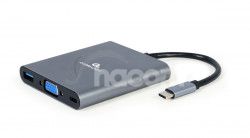 Gembird USB-C 6v1 multiport USB 3.1 + HDMI + VGA + PD + taka kariet + stereo audio A-CM-COMBO6-01