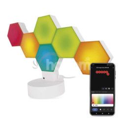 GoSmart LED stoln lampa Hexagon biela, 6 ast, RGBIC stmievaten, WiFi ZIW426R