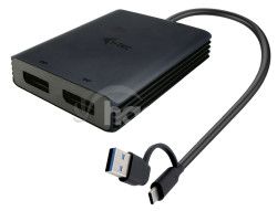 i-tec USB-A/USB-C Dual 4K DP Video adaptr CADUAL4KDP