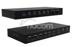 i-tec USB-C KVM Docking station pre 3 Hosts, Dual Display, 2x Power Delivery (1x 92W/2x 65W) C31KVMDOCKPDPRO