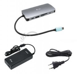 i-tec USB-C Metal Nano Dock HDMI/VGA s LAN, Power Delivery 100 W + zdroj 112W C31NANOVGA112W
