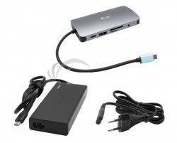 i-tec USB-C Metal Nano Dock HDMI/VGA s LAN, Power Delivery 65W + zdroj 77W C31NANOVGA77W