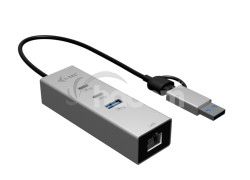 i-tec USB-C/USB-A Metal HUB 3 (2x USB-C, 1x USB-A) Port + 2.5GLAN CAMETALG325HUB