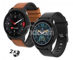 iGET FIT F60 Black - šikovné hodinky, 1,3" IPS, 200 mAh, pásky: 1x hnedý a 1x čierny F60 Black