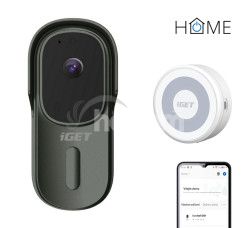 iGET HOME Doorbell DS1 Anthracite + CHS1 White - WiFi batriov videozvonek, set s reproduktorom, SK DS1 Anthracite+ CHS1