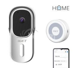 iGET HOME Doorbell DS1 White + CHS1 White - WiFi batriov videozvonek, set s reproduktorom, SK app DS1 White + CHS1