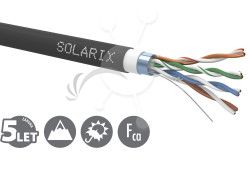 Intalan kbel Solarix CAT5 FTP PVC + PE dvojit pl᚝ 305m / cievka SXKD-5E-FTP-PVC+PE