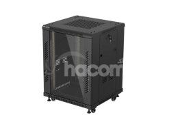 IN�TALA�N� RACK 19" 15U 600X600 �IERNE SKLENEN� DV FF01-6615-12B