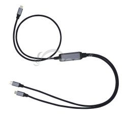Kabel C-TECH USB Type-C PD 100W power splitter, 0,7m + 2x0,5m, ierny CB-USB-PDPS-1B