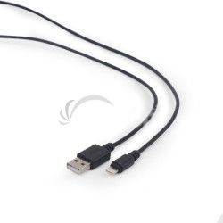 CABLEXPERT Kábel USB pre Apple iPhone Lightning (IP5 a vyšší) nabíjací a synchronizaèný kábel, 1m, èierny CC-USB2-AMLM-1M