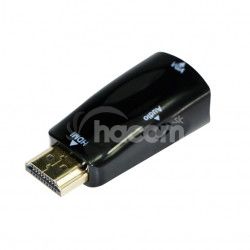 Kábel red. HDMI na VGA + Audio, M / F, čierna A-HDMI-VGA-02