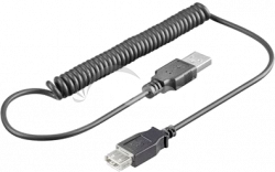 Kbel USB predlovac AA, 0,5-1,5 m, krten, ierny HAA2250