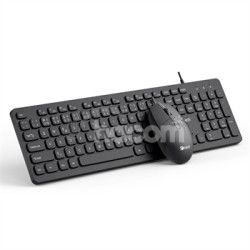 Kl�vesnica C-TECH KBM-105, dr�tov� combo set s my�ou, USB, CZ/SK KBM-105-BL