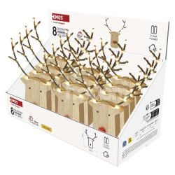 LED dekorcia dreven  sobk, 16 cm, 2x AAA, vntorn, tepl biela, asova, 12 ks, displ 12ks DCWW42