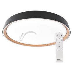 LED n�stenn� svietidlo ILVI, kruhov� 45 W, stmievanie + CCT, �ierna + drevo ZM5117