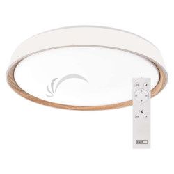 LED n�stenn� svietidlo ILVI, kruhov� 45 W, stmievate�n� so zmenou CCT, biela + drevo ZM5115