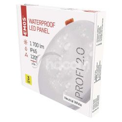 LED panel VIXXO 185mm, kruhov vstavan biely, 19W neutr. b., IP65 ZV1152