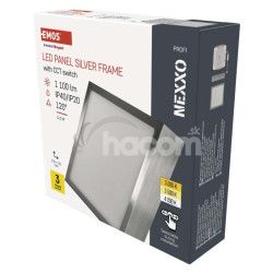 LED prisaden svietidlo, tvorec, strieborn, 12,5W, CCT ZM6233