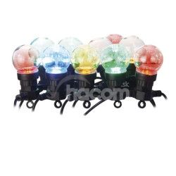 LED sveteln reaz  10x prty iarovky, 5 m, vonkajia aj vntorn, multicolor DCPM01